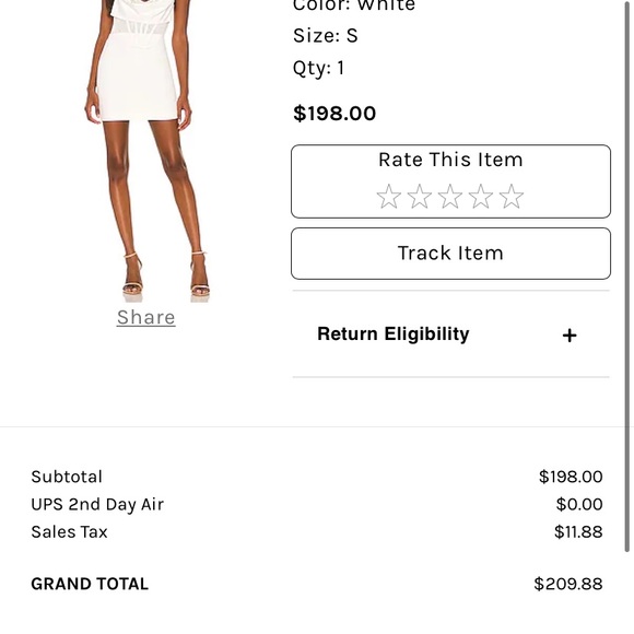 Conner Mini Dress
NBD
Revolve
Color: White
Size: S
Qty: 1 - Picture 1 of 3
